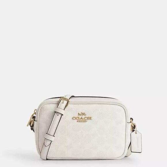 NWT Coach CY752 Mini Jamie Camera Bag In Signature Canvas Gold/White/Chalk - Picture 6 of 9